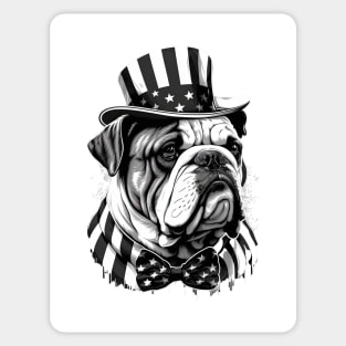 Bulldog 4th of July Sticker
